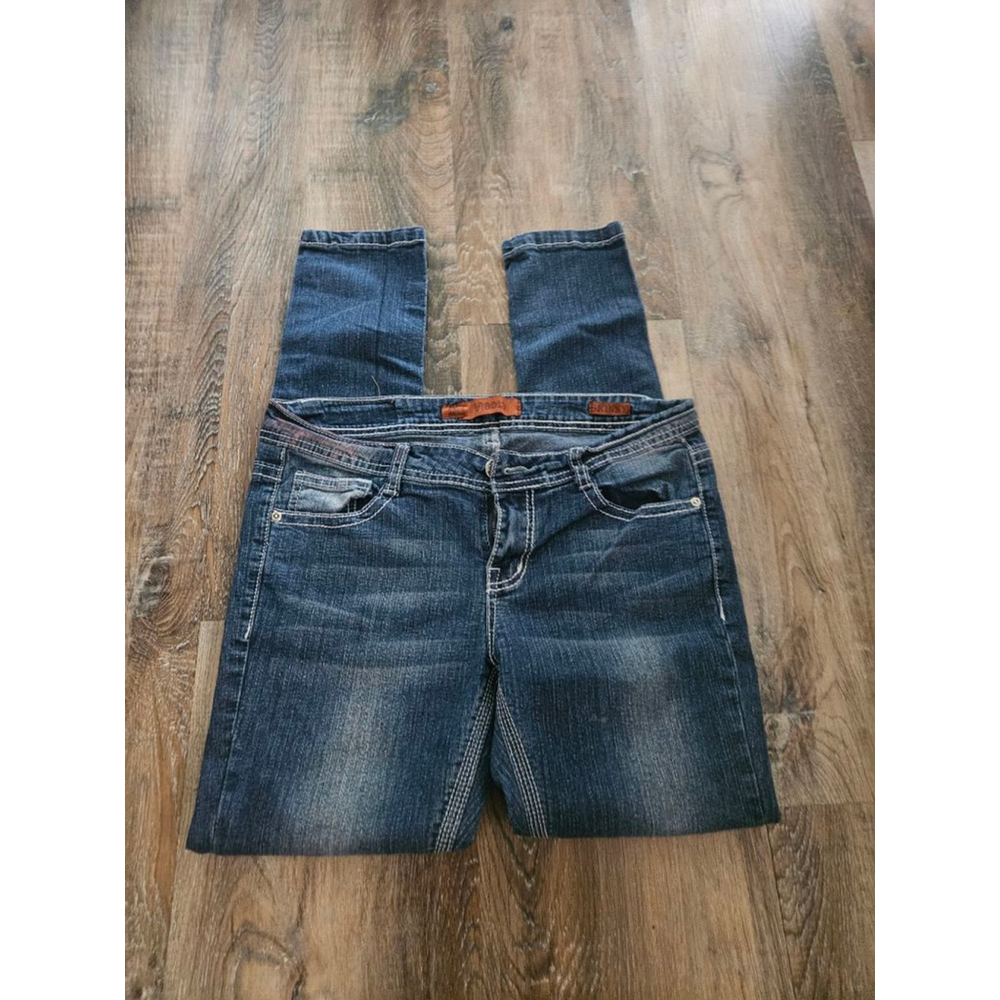 Women's VIGOLD Blue Skinny Jeans Size 6 with White Stitching